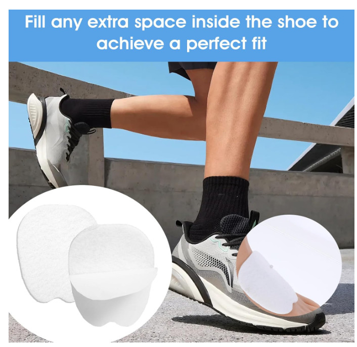 6 Pairs Felt Tongue Pads Cushion for Shoes, Soft Self-Adhesive Tongue Pads for S