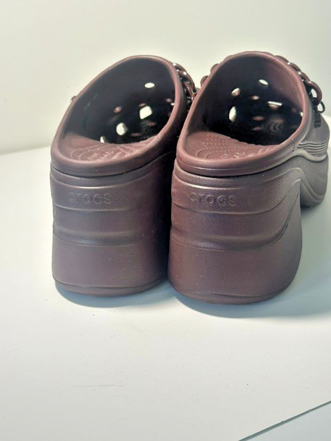 CROCS Siren Dark Cherry Chain Clog Heel W 15 M 13 Comfort Platform Waterproof