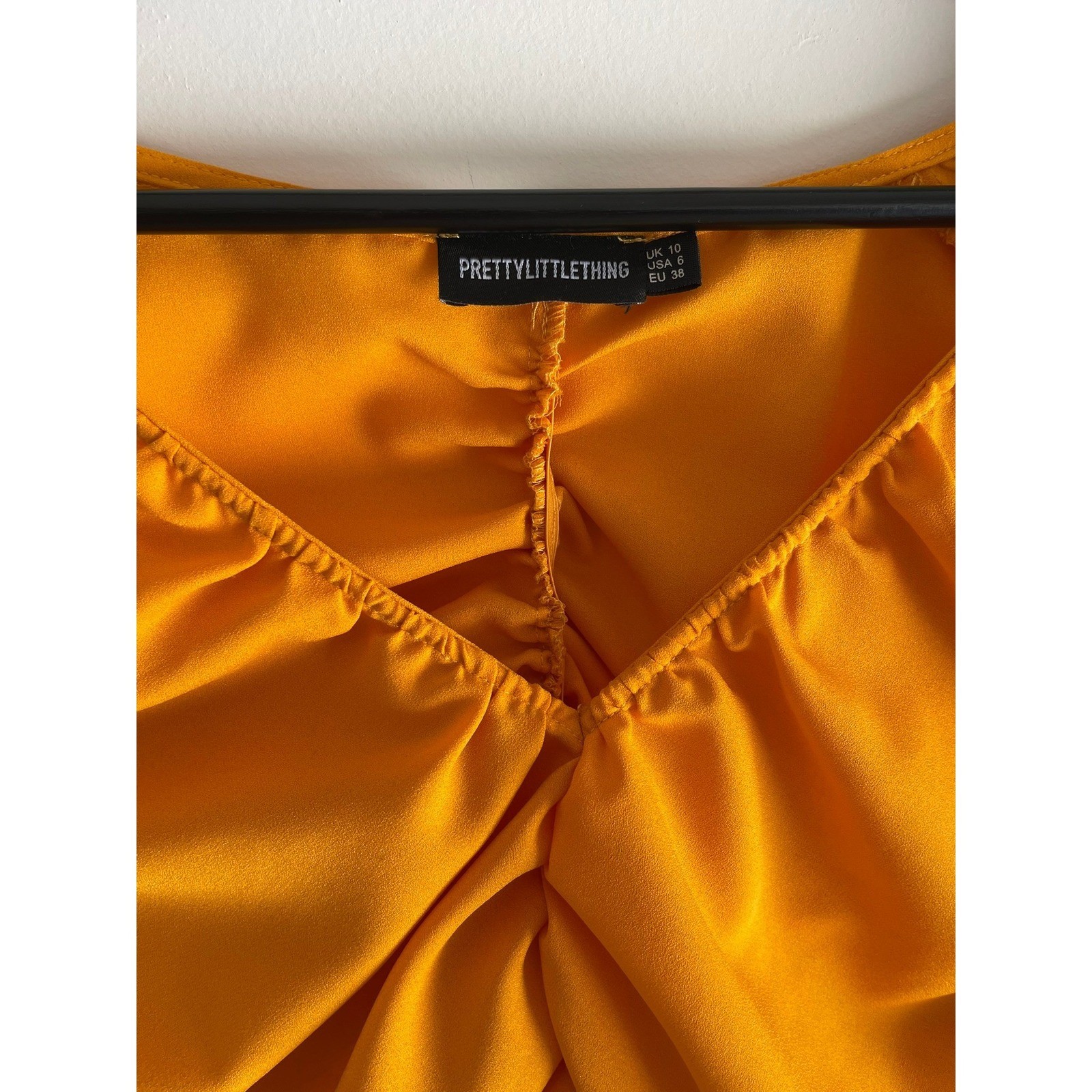 PLT Mustard Yellow Ruched V-Neck Long Sleeve Top 6