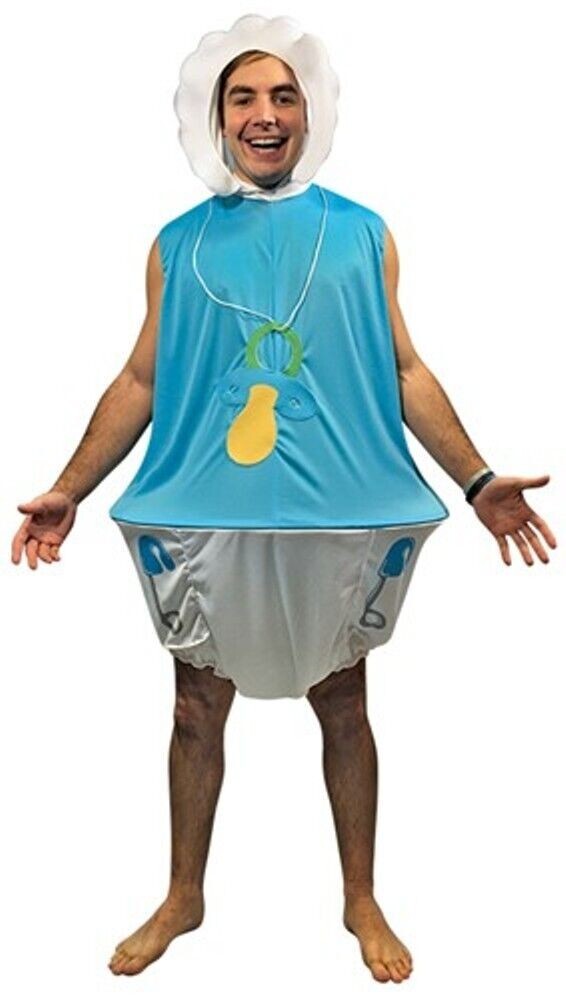 2pc Adult Baby Boy Hoopster & Bonnet Funt Joke Gag Halloween Costume L/XL 38-47