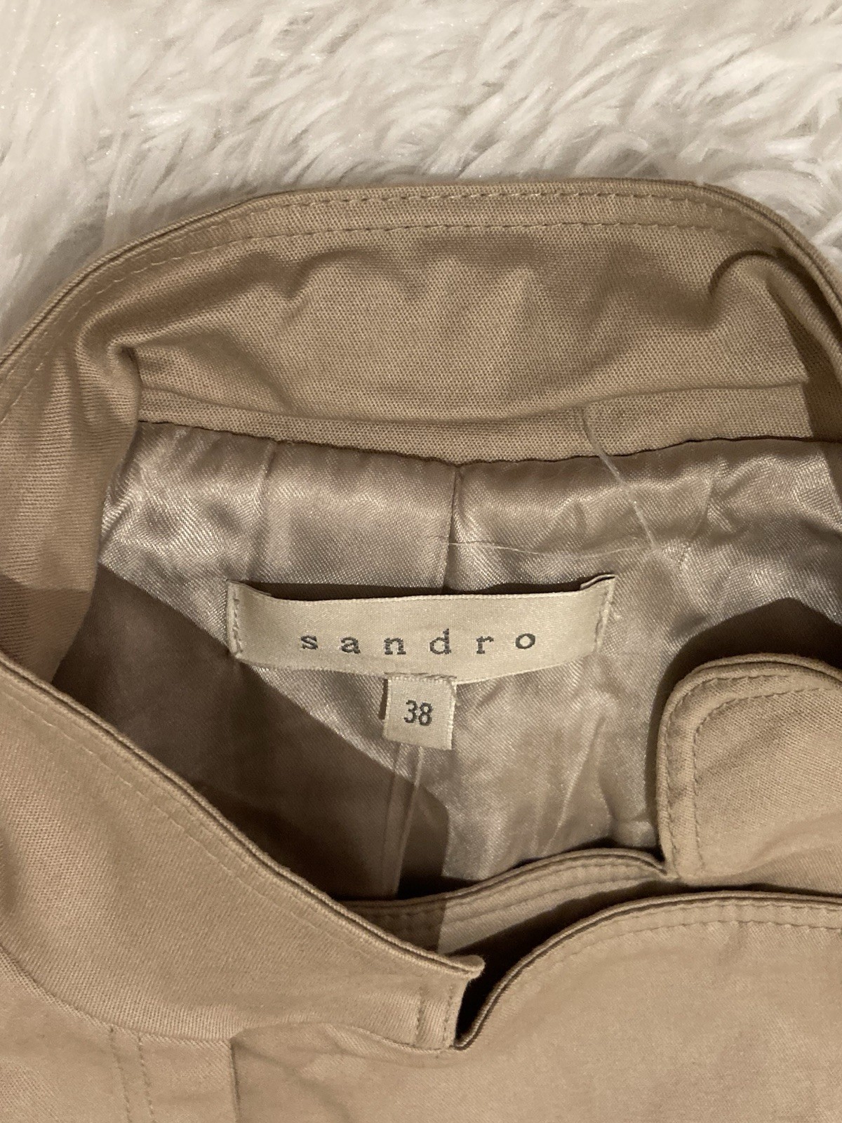 Sandro camel-coloured double-breasted jacket Size 38
