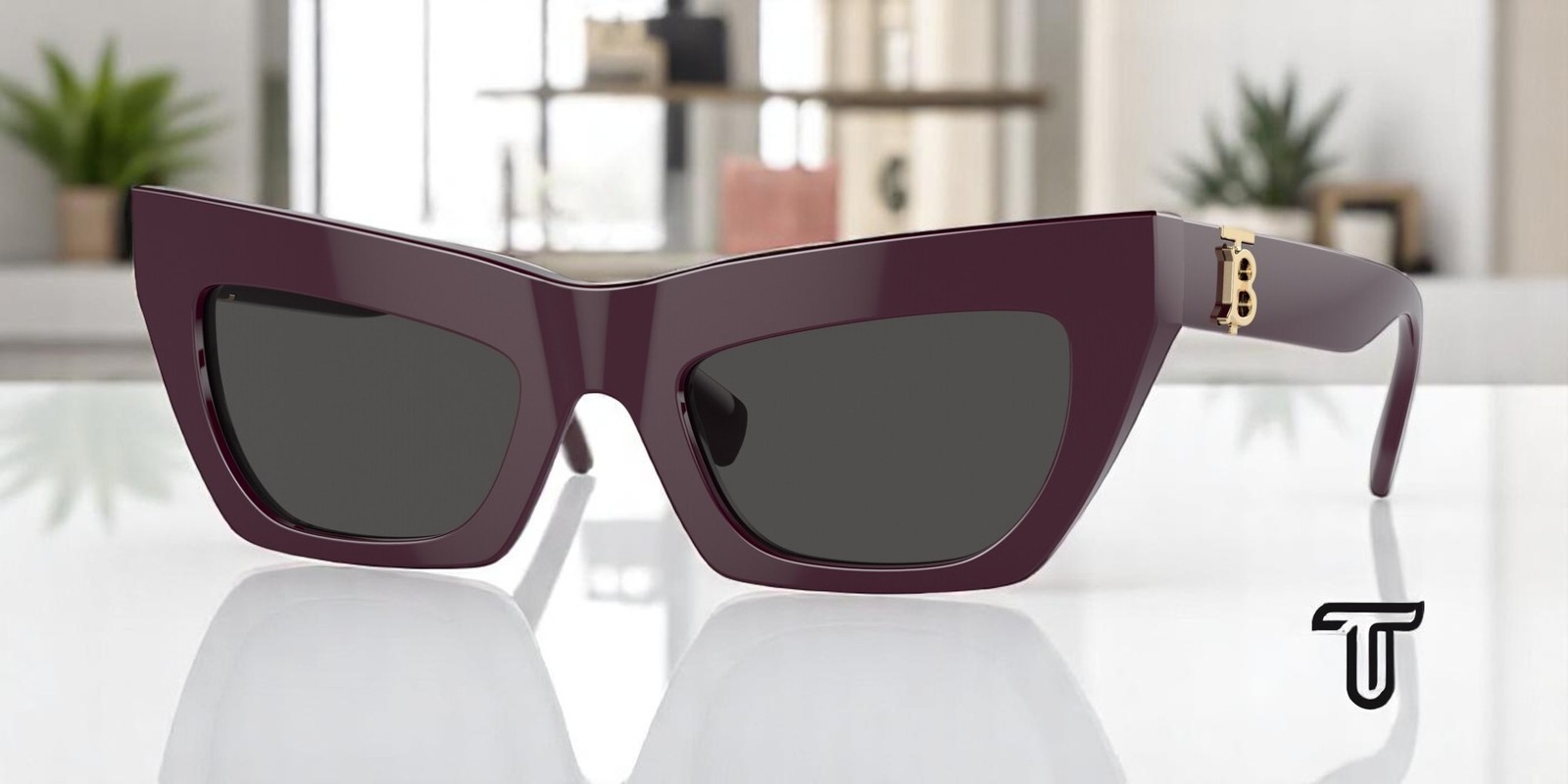 BURBERRY BE4405 397987 Bordeaux Dark Grigio 53 mm Women’s Sunglasses