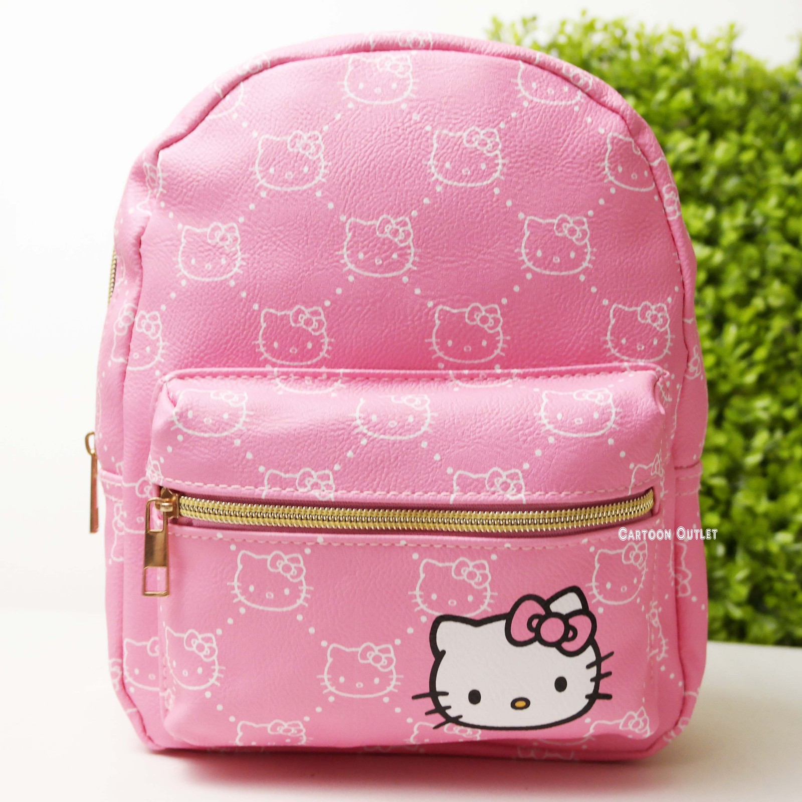 Hello Kitty Mini Backpack Purse 10″ Faux Leather Authentic Pink Trending