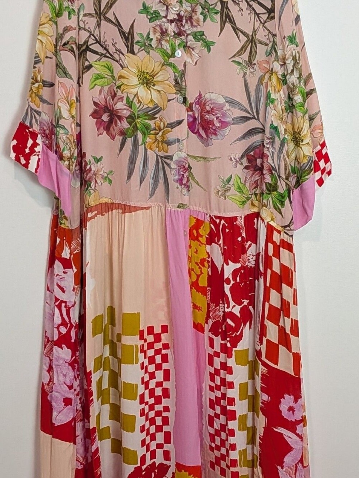 NEW Alembika Floral Maxi Dress Size 2/8-10 Lagenlook Artsy Summer Vacation