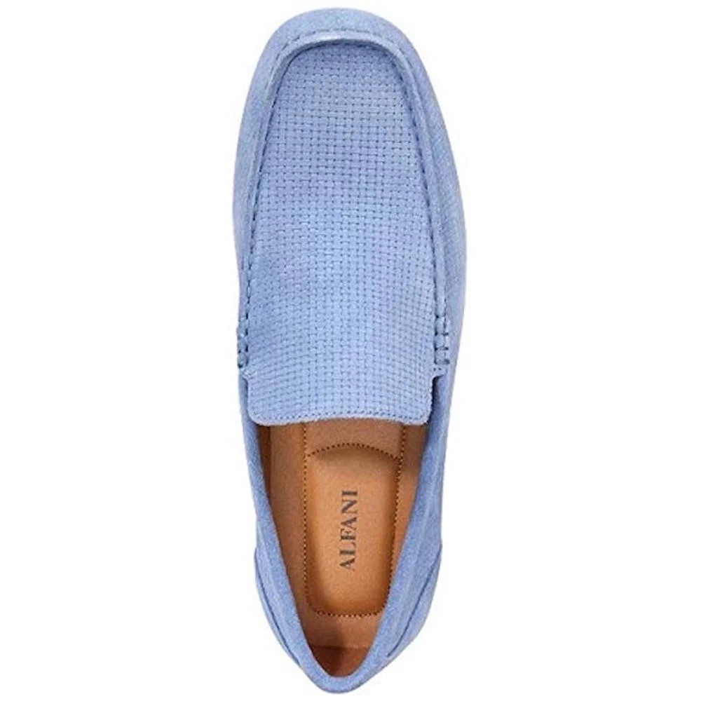 Alfani Men’s Kendric Leather Square Toe Moccasins Denim Blue Size 11M NEW IN BOX