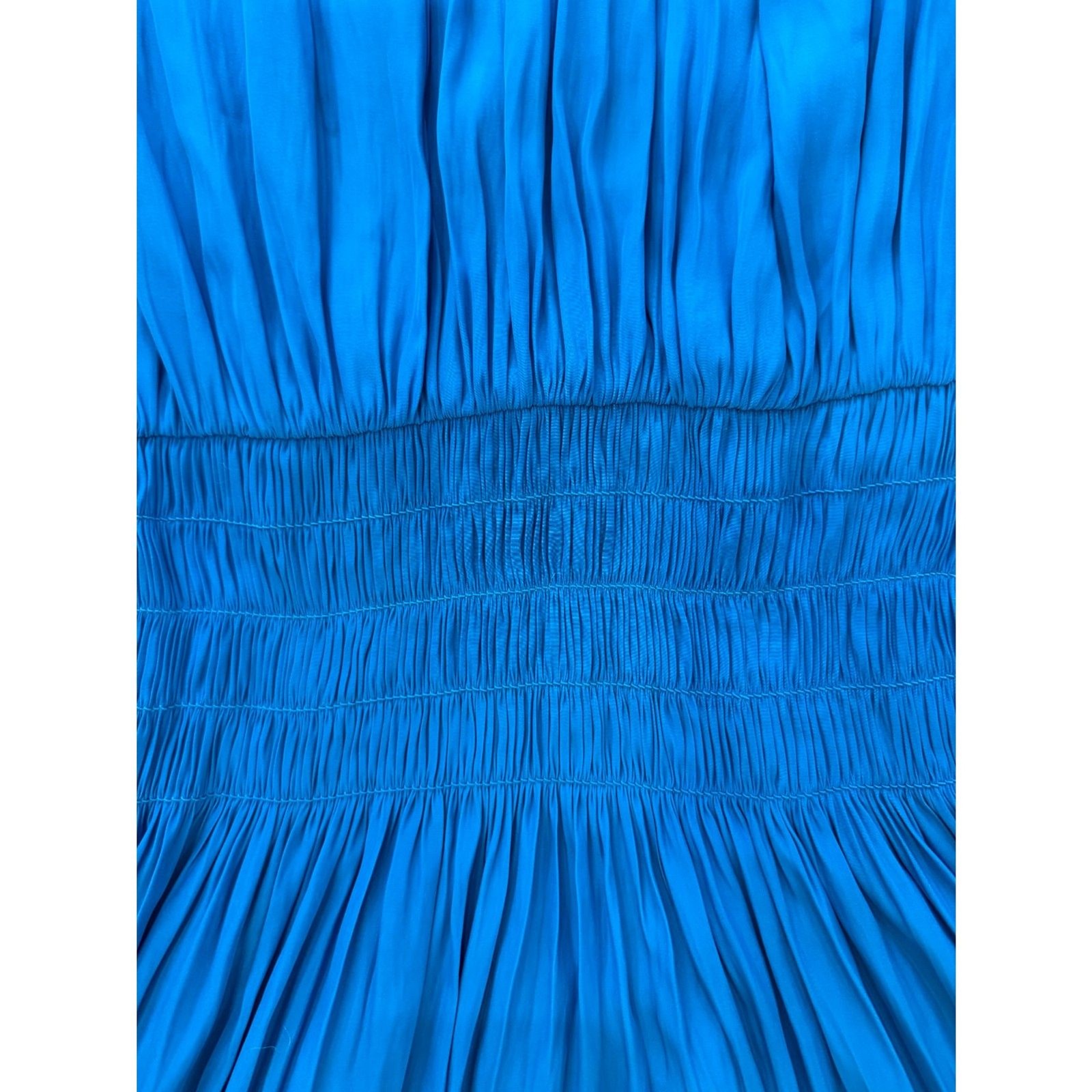 Ramy Brook Paris Smocked Blouson Sleeveless Mini Dress Blue Medium
