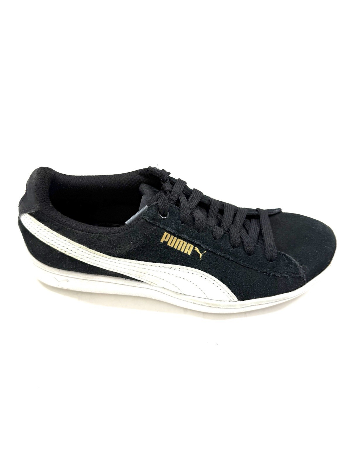 PUMA Classic Lace Up Youth Boys Black White Sneakers Casual Shoes 36 /22.5 CM