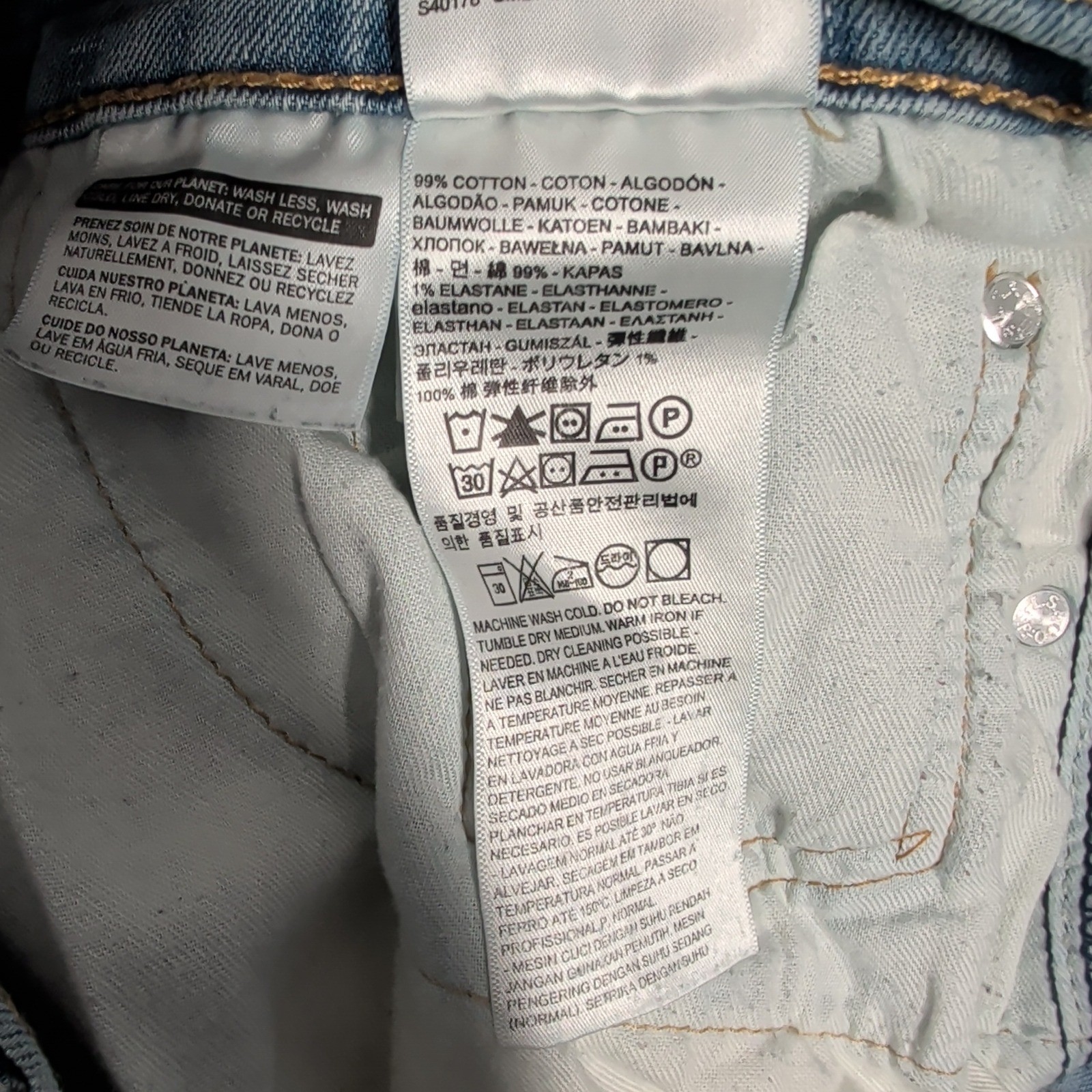 Levi’s 513 Jeans Mens 36×32 Light Wash Slim Straight Denim Casual Everyday Wear