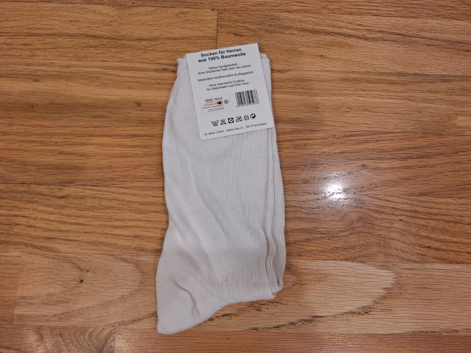 Dr. Bieler Soft Crew Socks Eczema Diabetic Non-binding Gentle 100% Cotton White