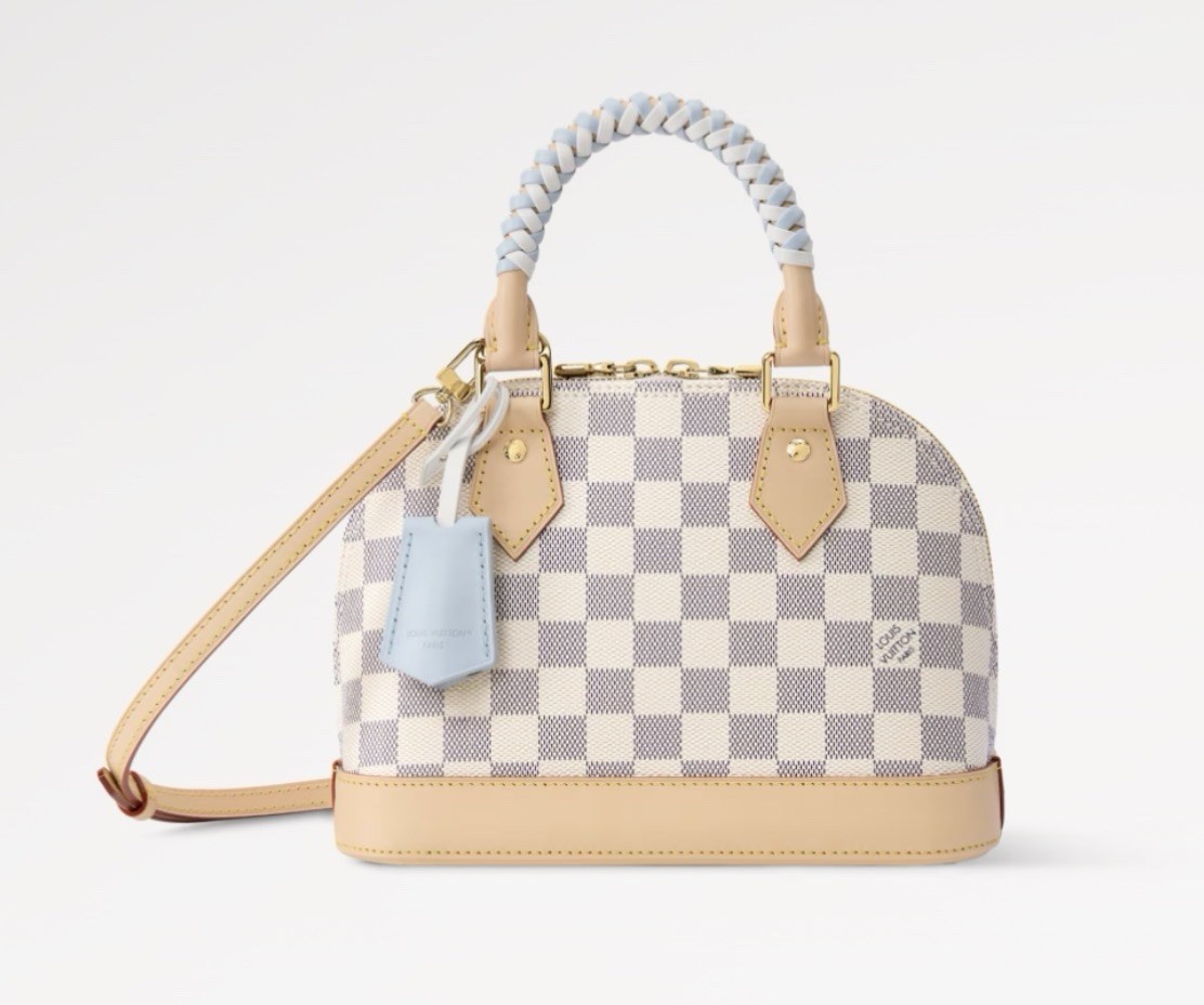 Louis Vuitton Alma BB Damier Azur Limited Edition Braided Handles NEW