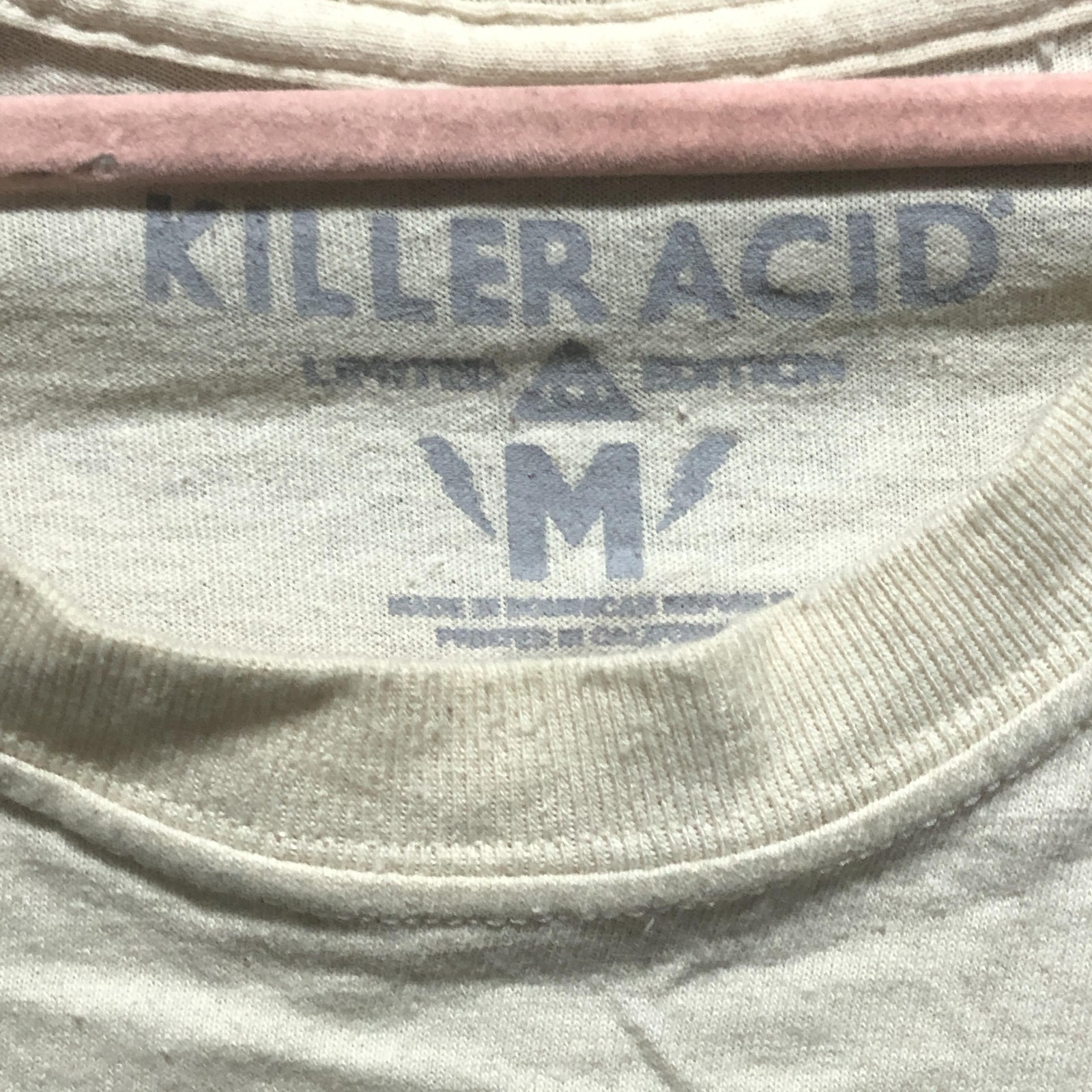 Killer Acid Shirt Mens M White Graphic Tee Tagless Crew Neck Cartoon Print