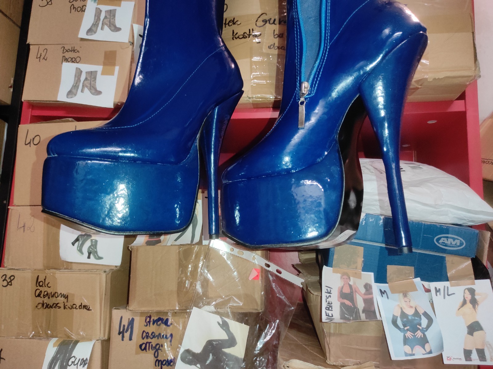 Rubber boots over the knee heel 20 cm platform 8 cm 37 38 39 40 41 42 43 44 45 46 47