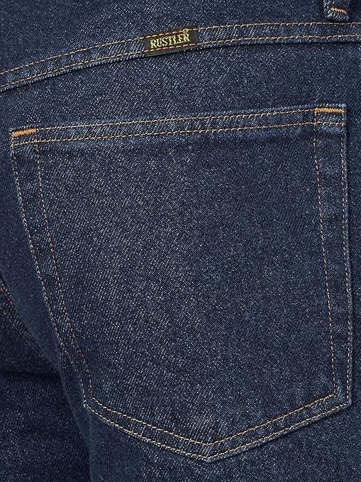 Rustler Men’s Blue Classic Relaxed Fit Jeans – 34W x 32L
