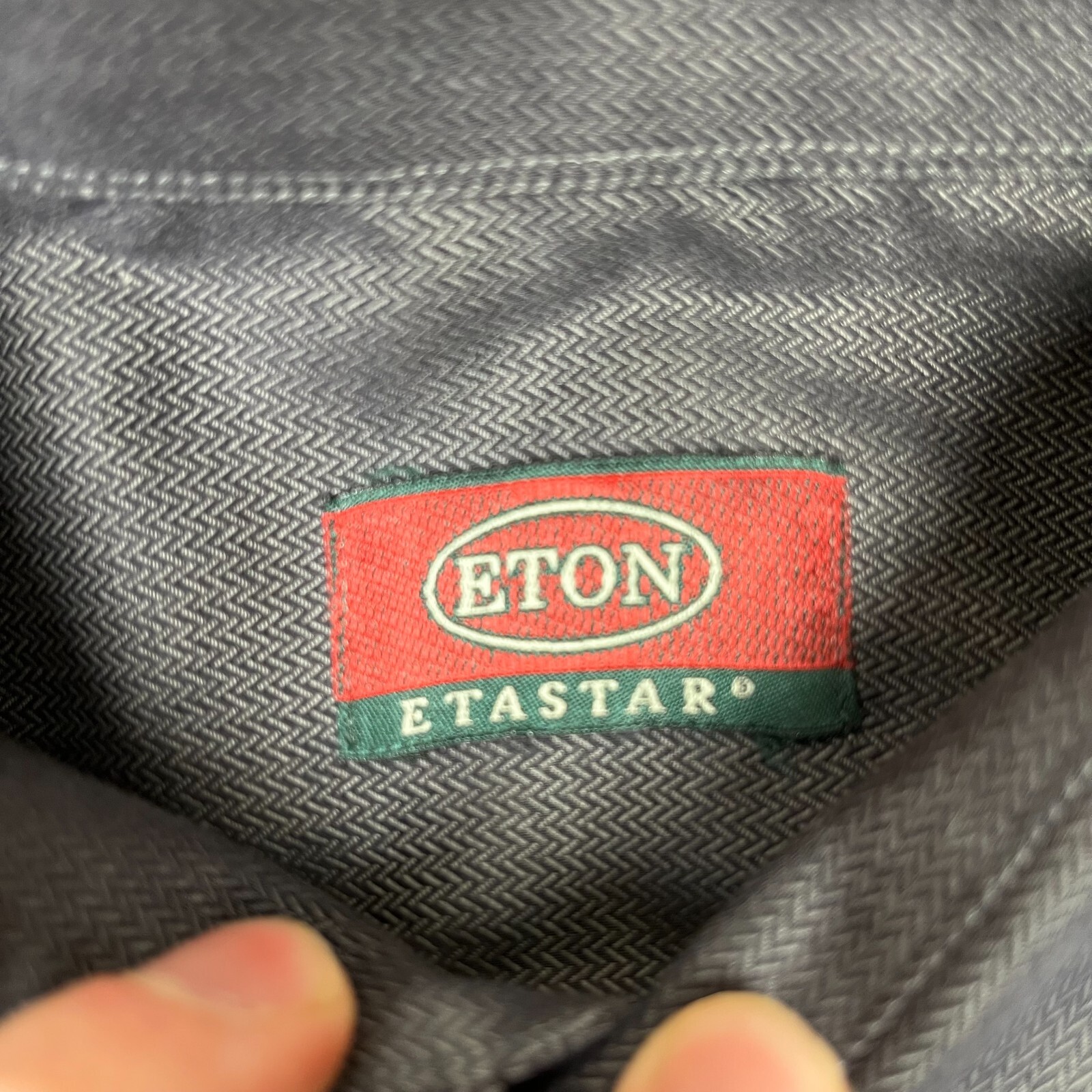 Eton Shirt Mens 16 Black Etastar Long Sleeve Barrel Cuff Pocket Smart Office