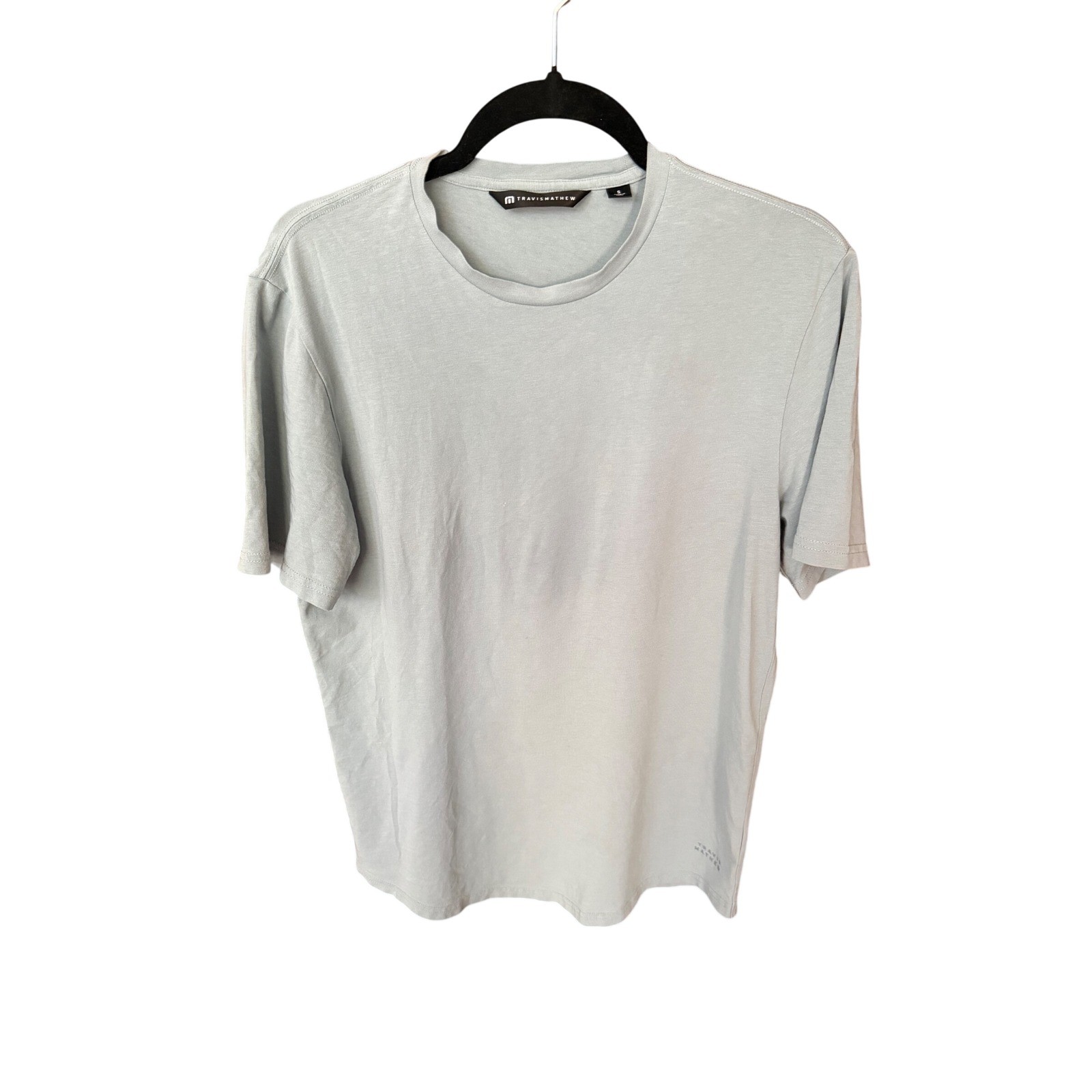 TravisMathew Mens Small Light Blue Gray Short Sleeve Crew Neck T-Shirt