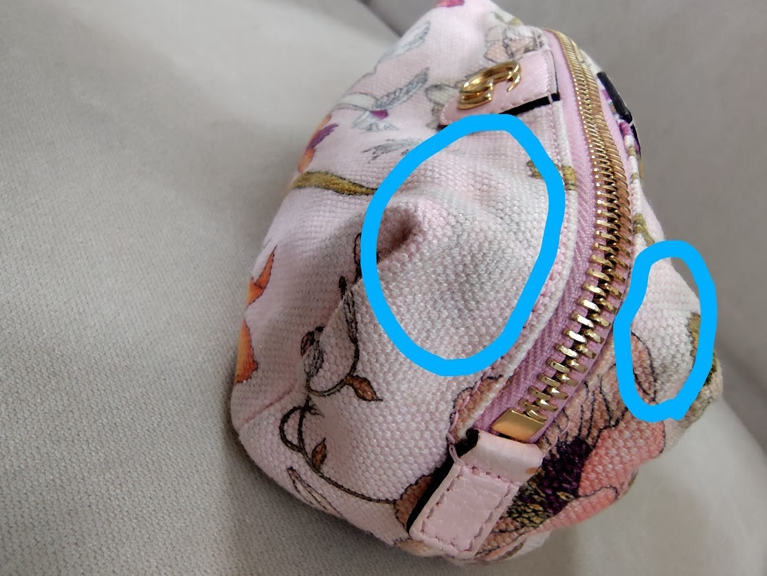 GUCCI Pouch Purse Ophidia GG Flora Pink Canvas Authentic T441