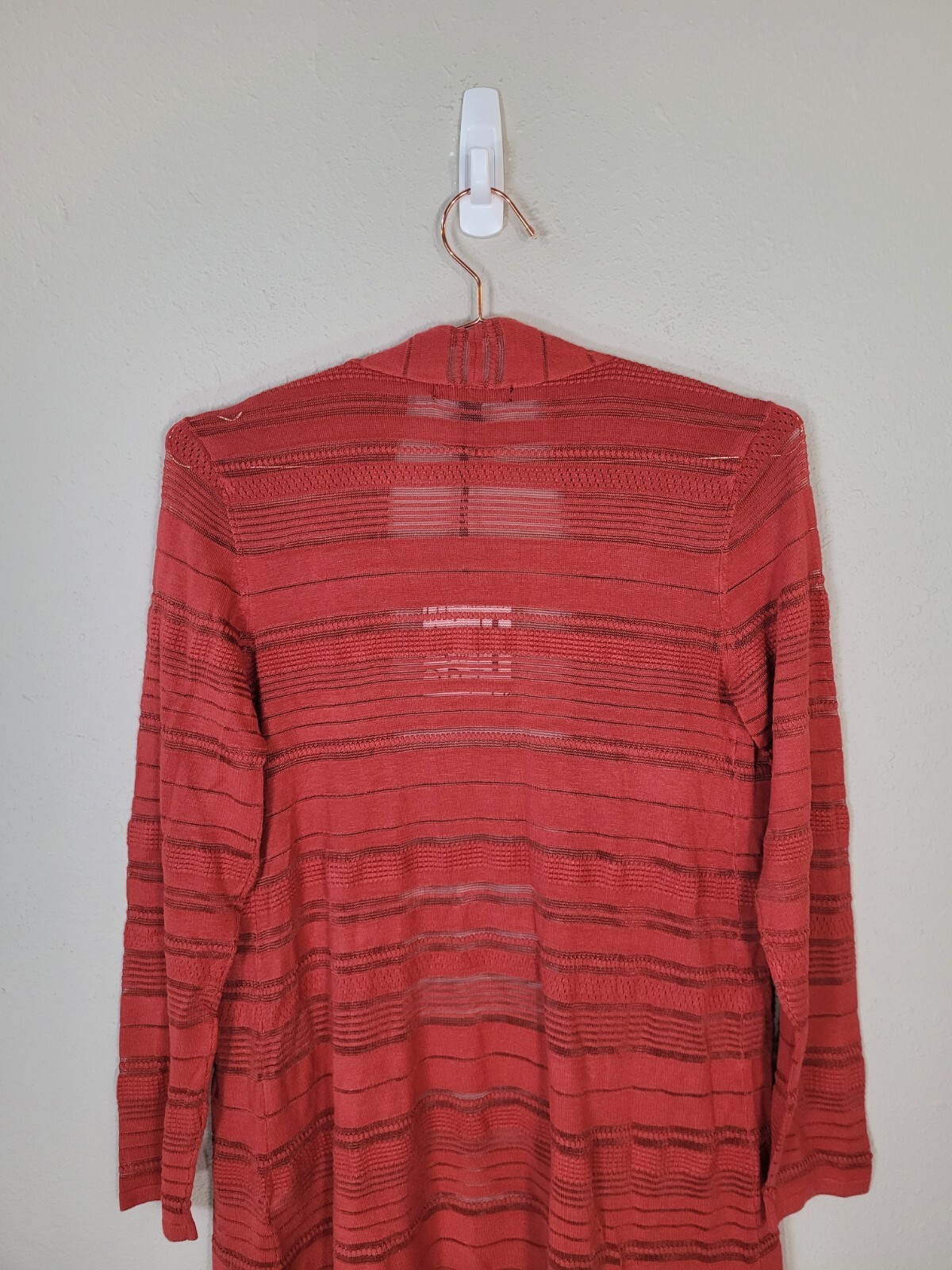 New 41 HAWTHORN M Stripe Open Front Textured Cardigan Women