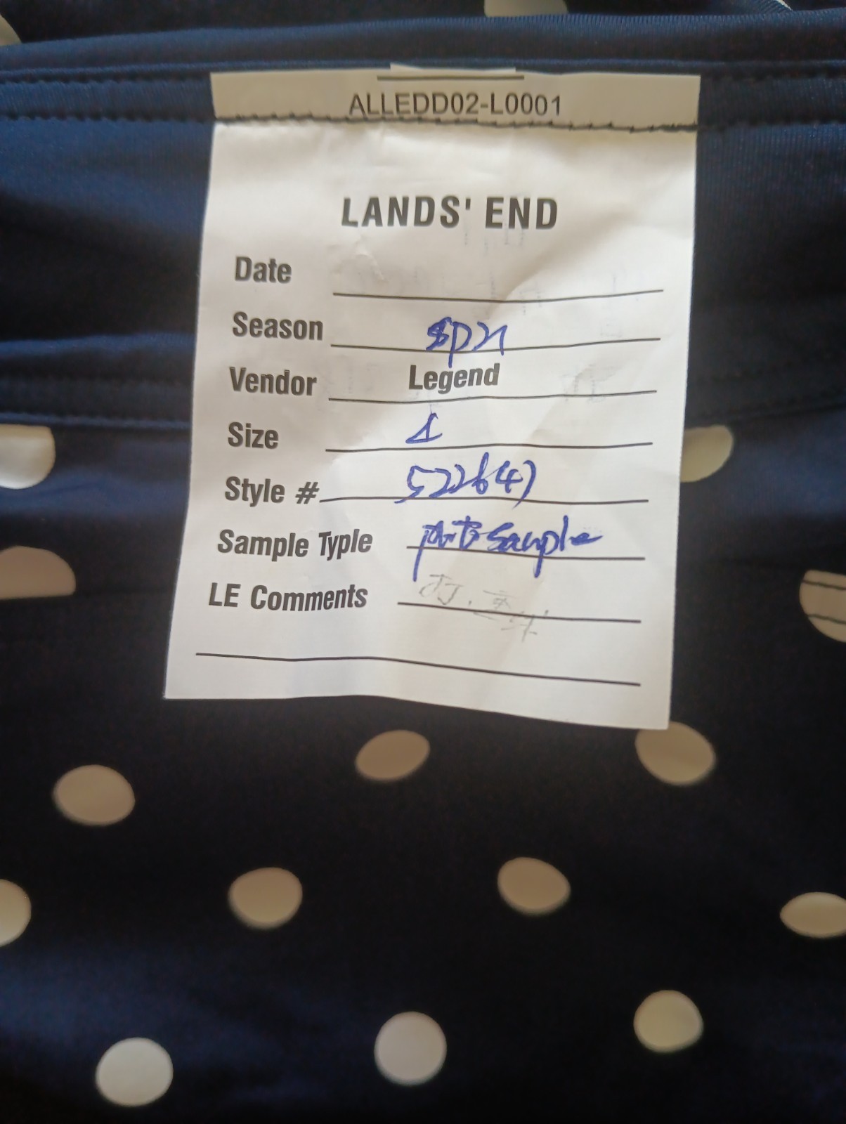 Lands End Womens Size 4 Small Polka Dot High Waist Bikini Briefs Swimsuit Bottom