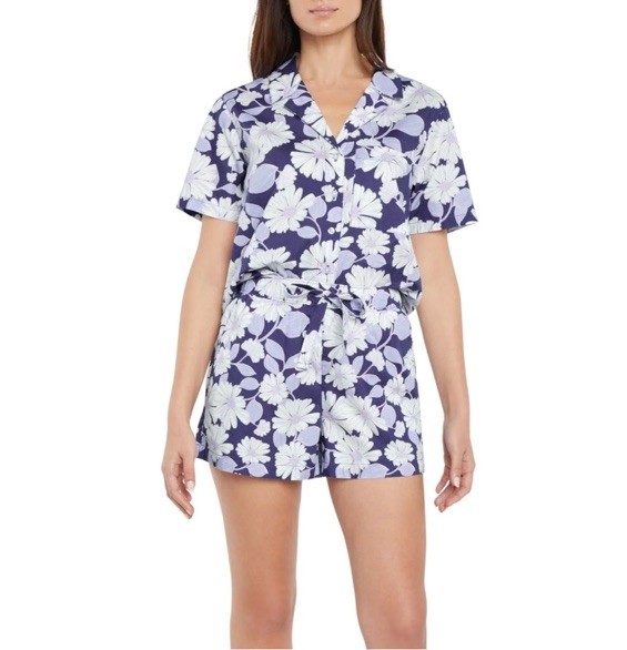 Gap Women’s Lightweight Breathable Relaxed Fit 2-Piece Woven Pajama Set Large