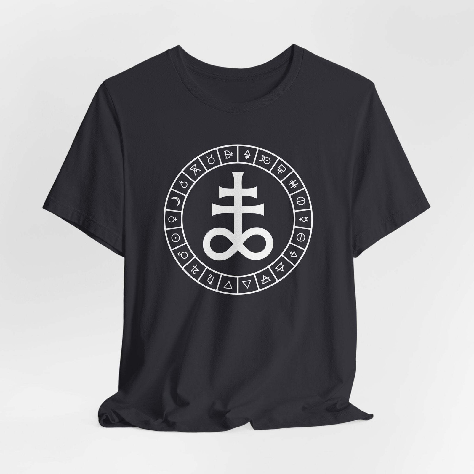 Leviathan Cross Alchemical Occult T-Shirt | Brimstone Symbol Tee Shirt Design