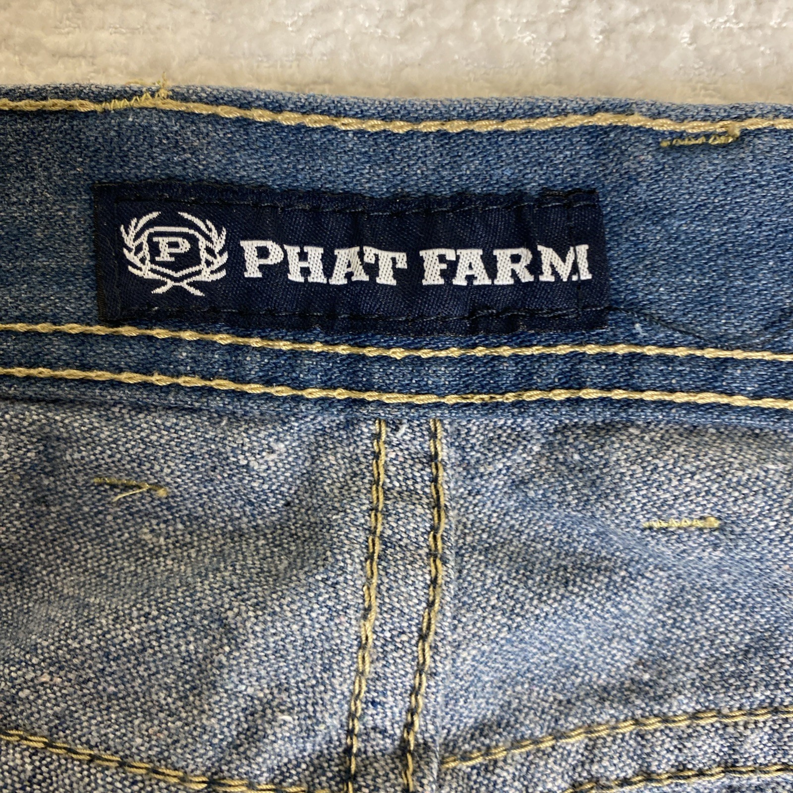 VTG. 90’s PHAT FARM Distressed Jeans Mens 38×30 Street Wear Grunge Hip Hop