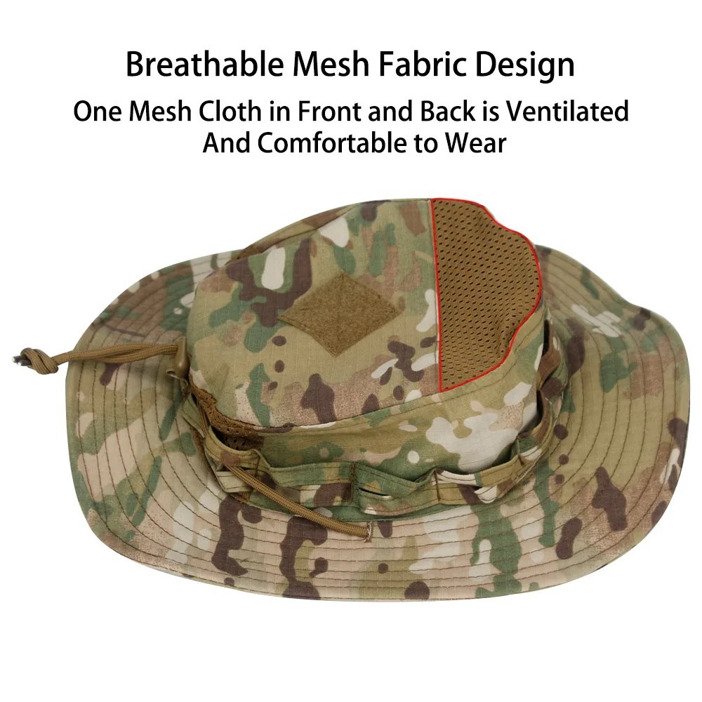 Boonie Bucket Hats Outdoor Fishing Hunting Wide Brim Mesh Camo Safari Sun Cap