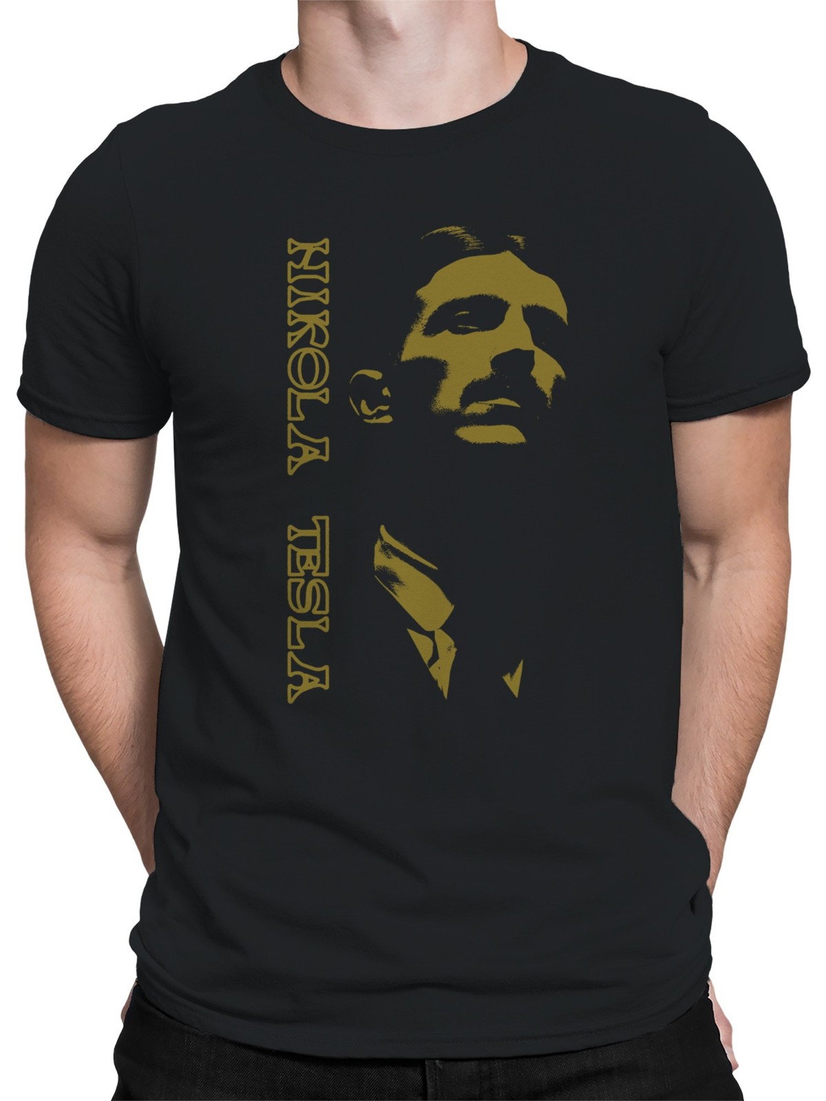 Nikola Tesla Vintage Art Portrait Men’s T-shirt