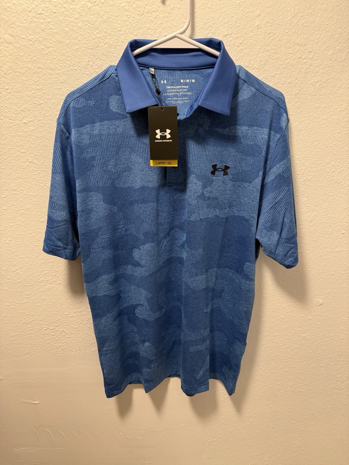 Under Armour Men’s Playoff 2.0 Camo Jacquard Polo In Oxford Blue. Short-Sleeved.