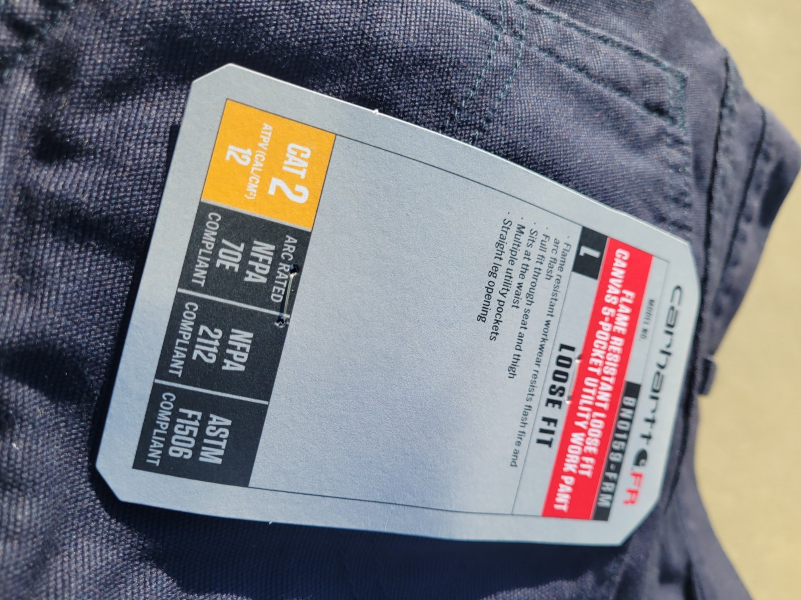 NWT Carhartt FR159 Pants Men’sNavy Blue Midweight Canvas Flame Resist See Photos