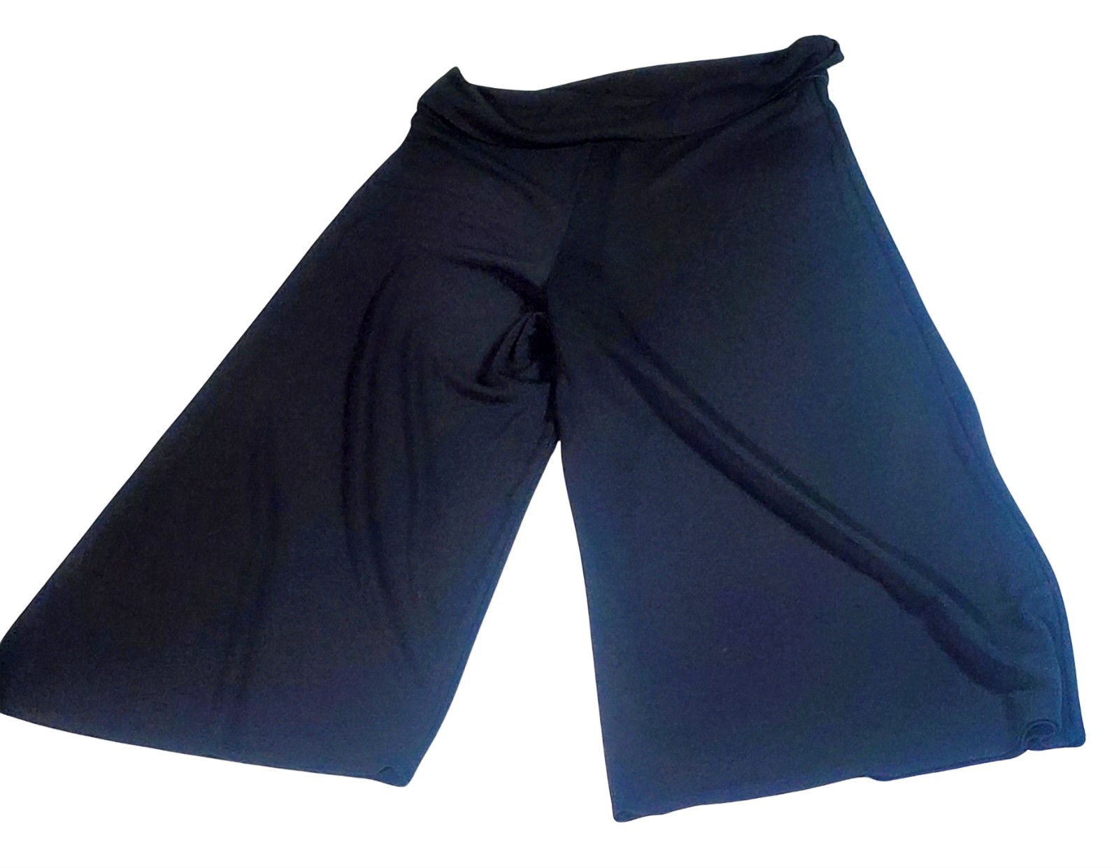 Max Studio Black Wide Leg Crop Pants Size M Pull-On Minimalist Chic Y2K 5709L07M