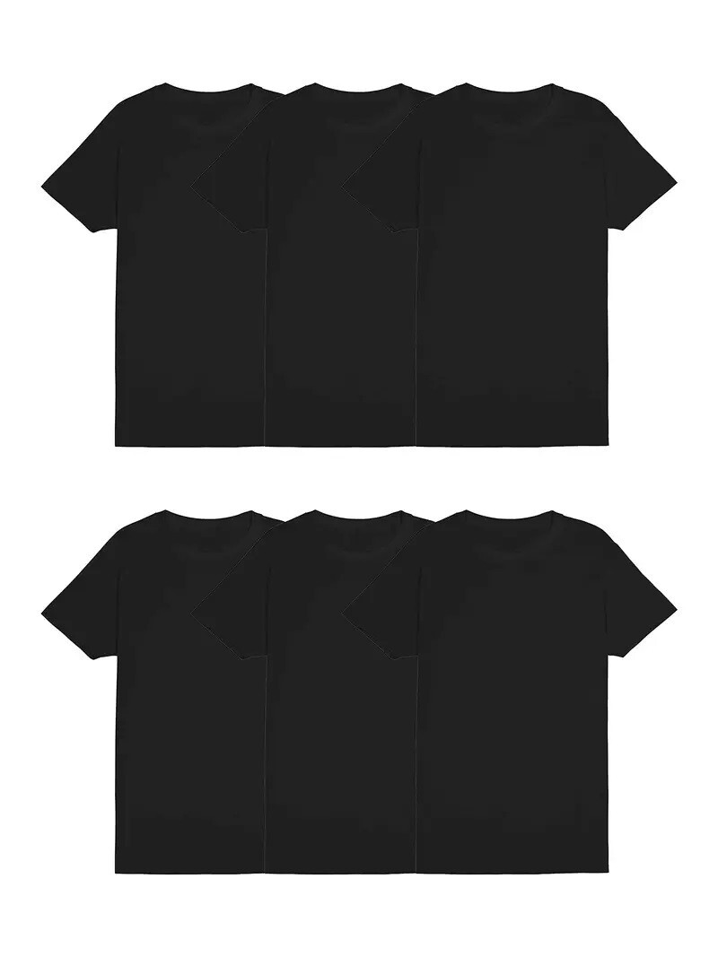 New 3-12 Pack Men’s 100% Cotton Tagless T-Shirt Undershirt Tee Plain Black S-XL