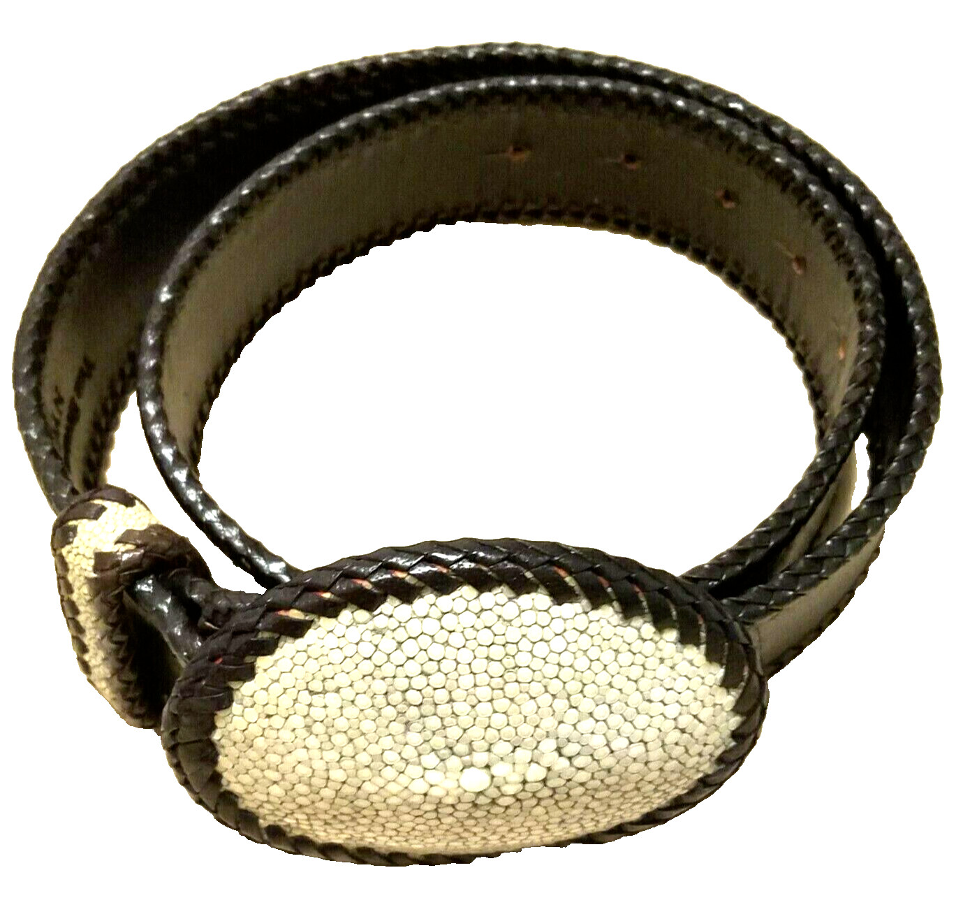 THE DIVINE TRIBE NYC STINGRAY Buckle BELT NEW Size S SMALL/38 INCH Black Leather