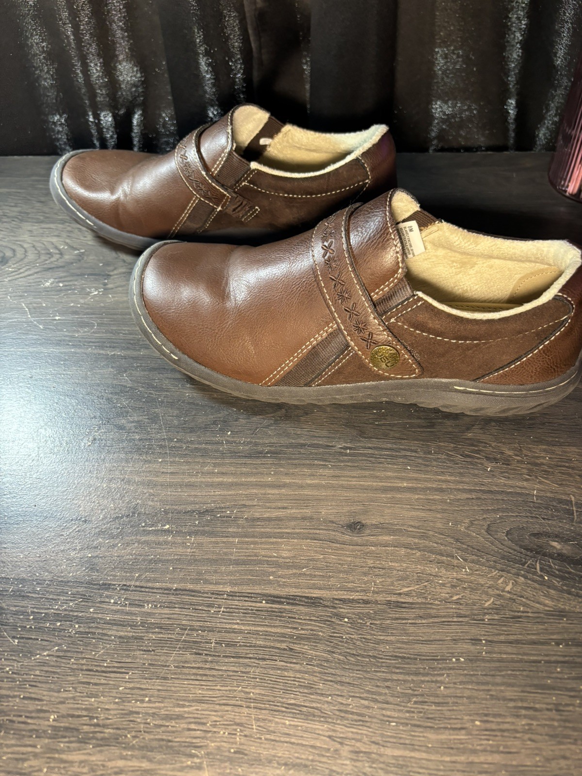 EUC JBU by JAMBU Blakely Woman’s Size 8M Brown Shoes Vegan Leather Textile