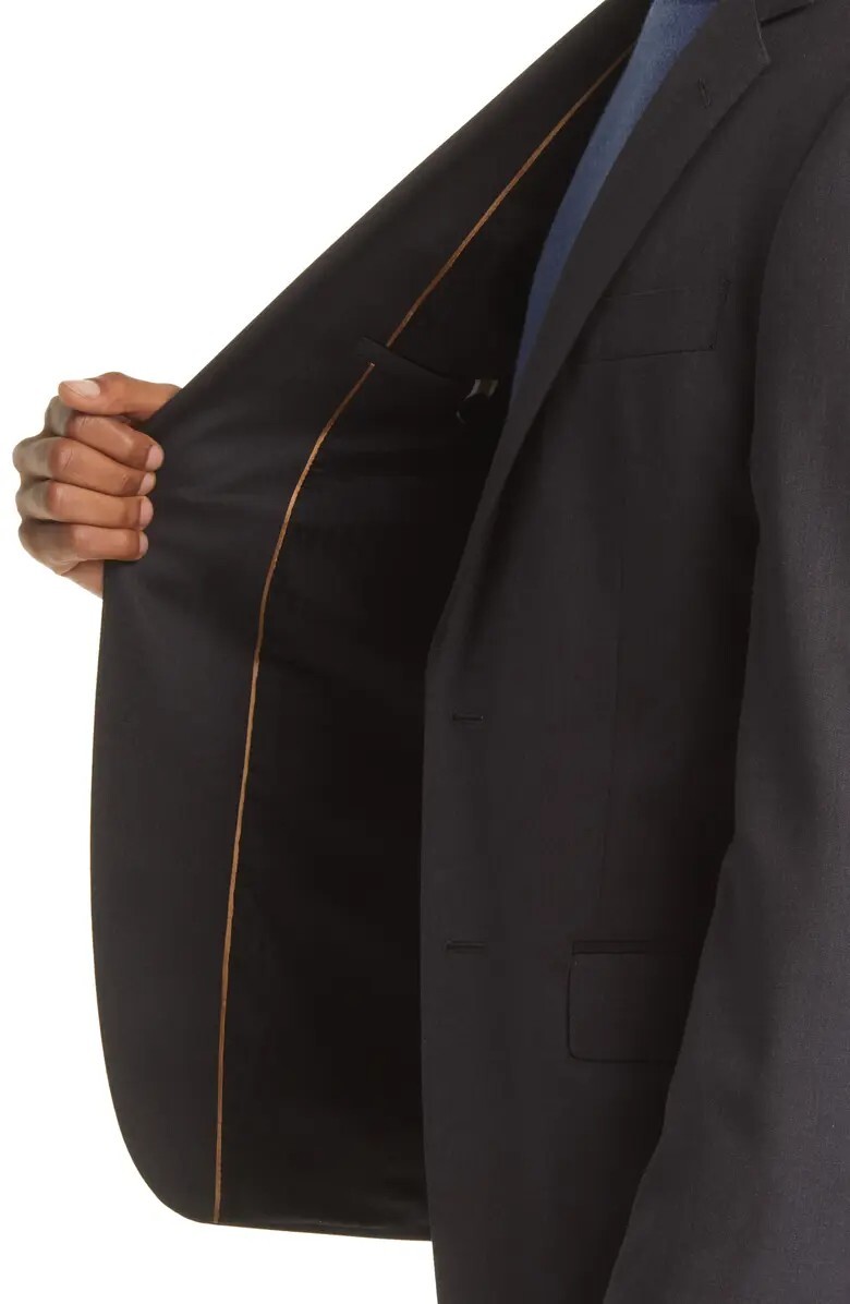 HUGO BOSS Huge 100% Virgin Wool Suit, Solid Dark Grey, Size 42 R NWOT