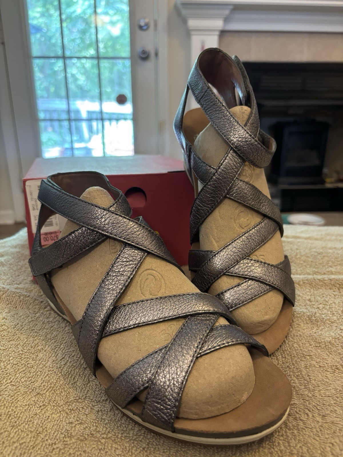 Dansko Veruca Nappa Graphite Sandals Women 40 Gladiator Casual Leather