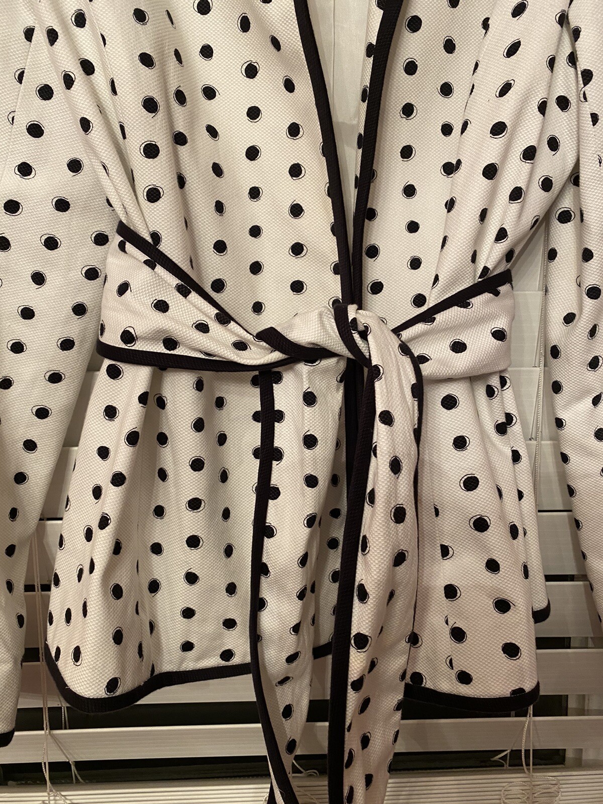 PECK&PECK WHITE BLACKPOLKA DOT BLAZERWOMENS SIZE 16 RN 58142