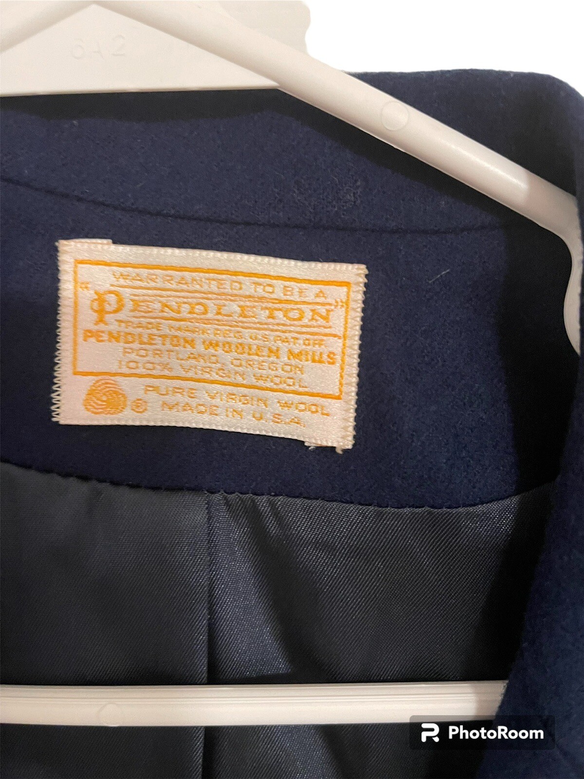 Vintage PENDLETON Womens Virgin Wool Jacket Navy Single Button Size 12 USA Made