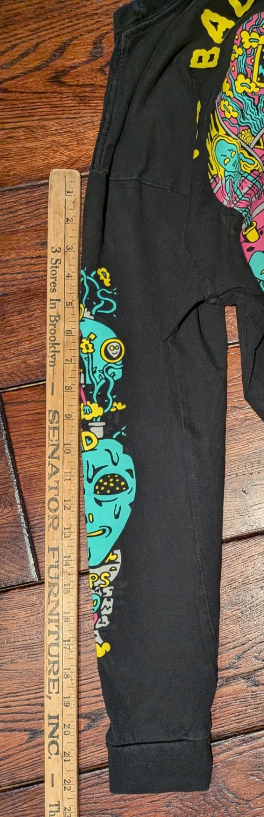 Killer Acid ‘No Bad Trips’ Long Sleeve T-Shirt Black w/ Psychedelic Alien Mens S