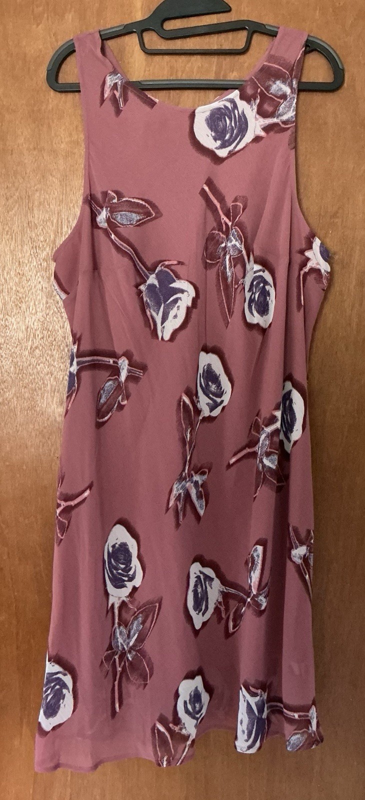 Wild Fable Women’s XXL Pink Floral V-Neck A-Line Short Sleeveless Tie Dress