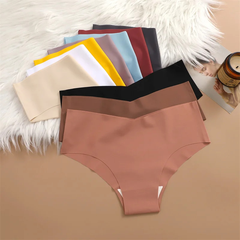 Low Rise Brief Panties Seamless Stretch Breathable Soft Comfortable Fit 4PCS