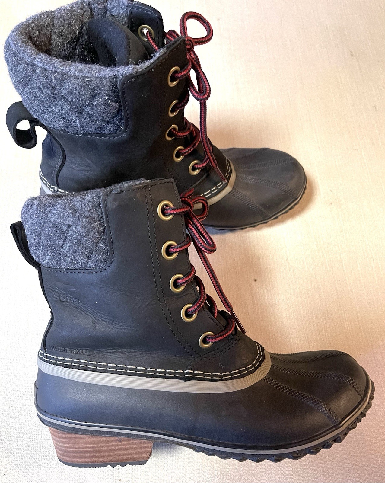 Sorel Womens 7.5 Slimpack Lace II Winter Boot Black Waterproof NL2348-010, NEW