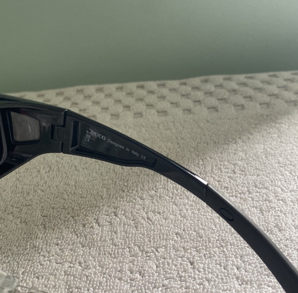 Duco Polarized Sunglasses DC 8954 Black Frames 61-15-131mm Wear over Glasses