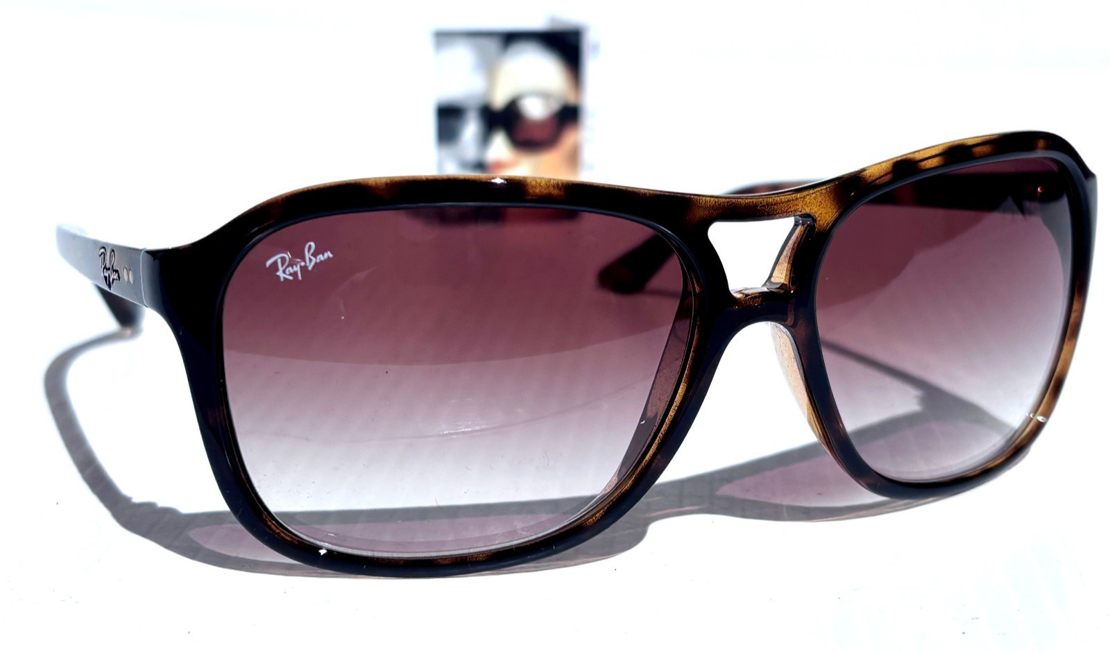 Ray Ban CATS 4000 Light Havana GRADIENT Crystal Brown Sunglass RB 4128 710/51