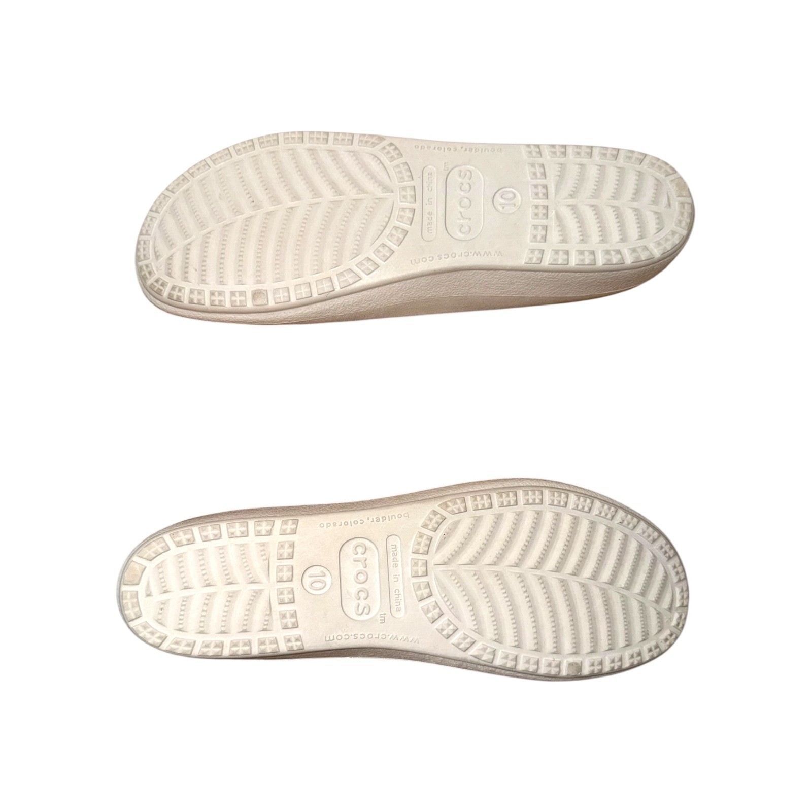 Crocs Kadee Ballet Flats Bone Off White Slip On Comfort Shoes Women’s 10