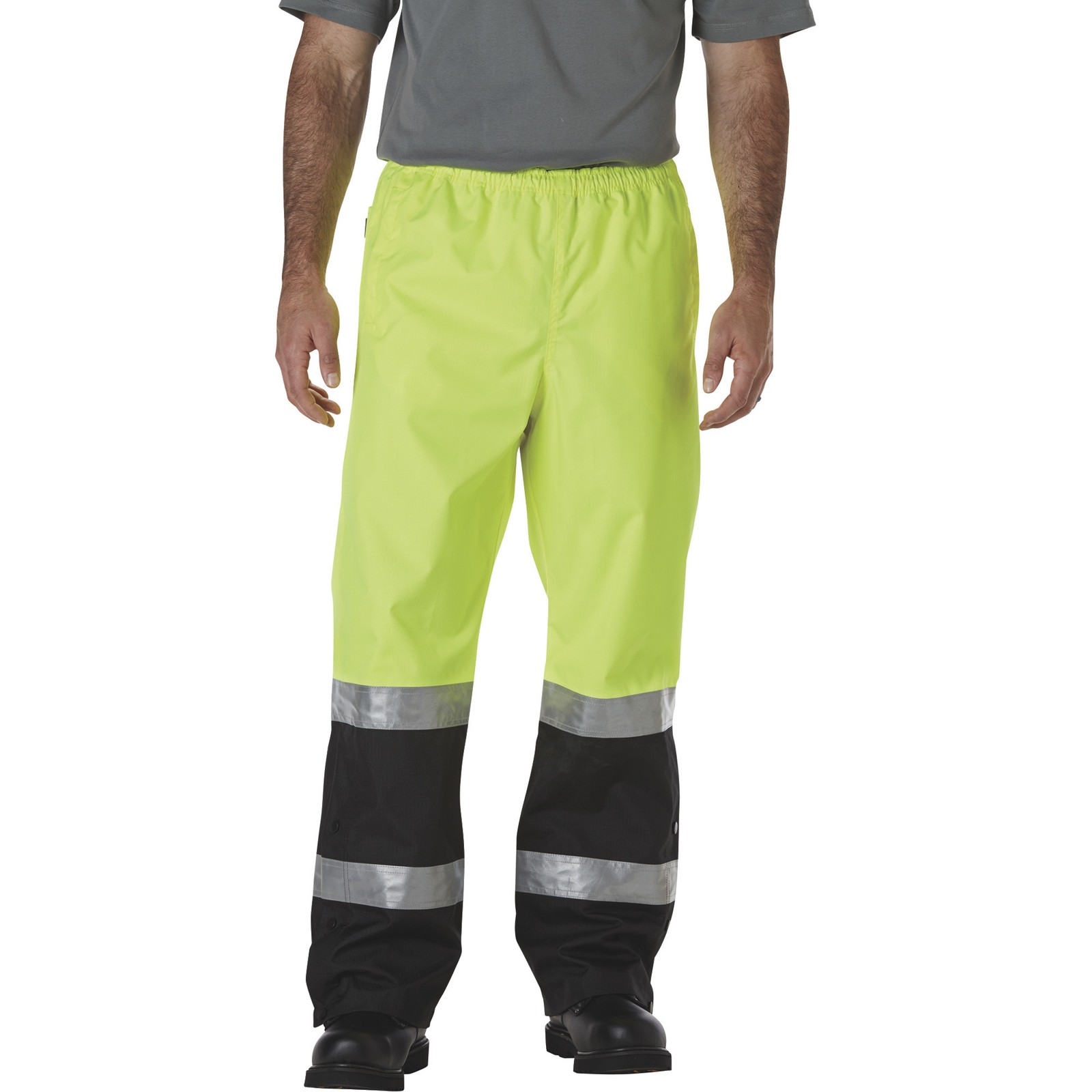 Gravel Gear HV Men’s Type E High Visibility 300 Denier Ripstop Rain Pants,