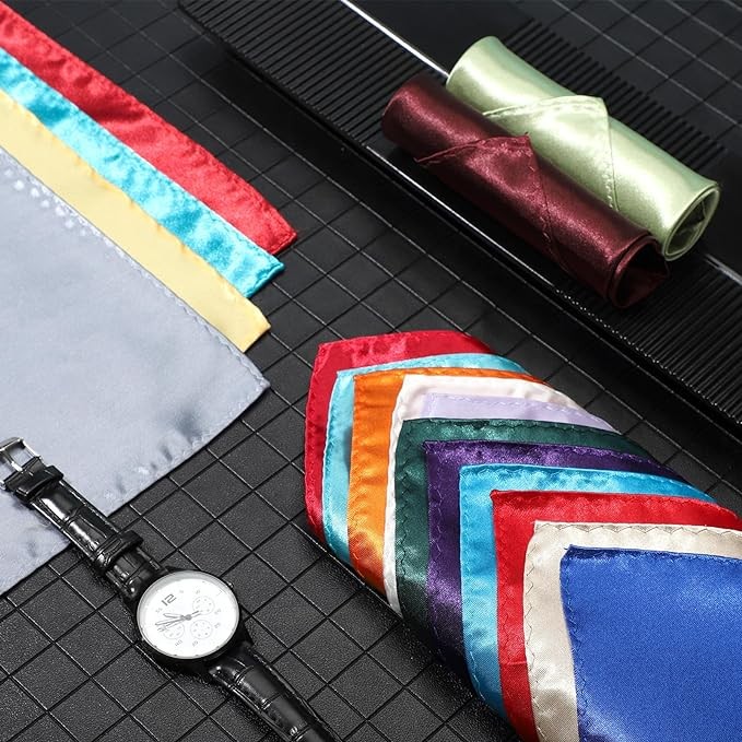 Wedding Set Mens Handkerchief Lot 40-Pcs Assorted Silk Pocket Square Party NEW