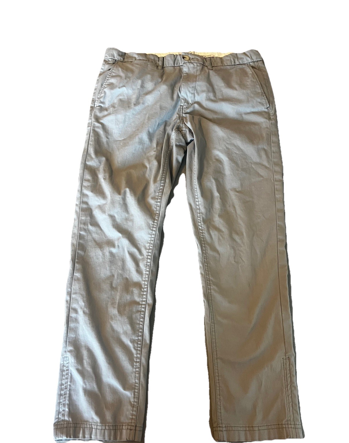 Ben Sherman Pants Mens 34 X 32 Gray Slim Fit Stretch Fit Chino Casual Workwear