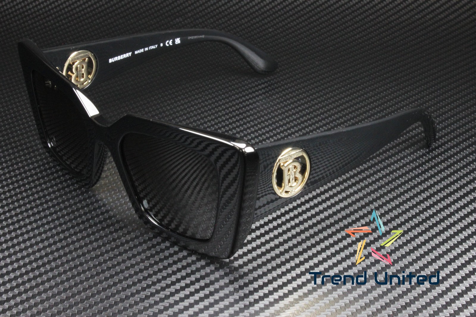 BURBERRY Daisy BE4344 300187 Black Dark Grey 51 mm Women’s Sunglasses