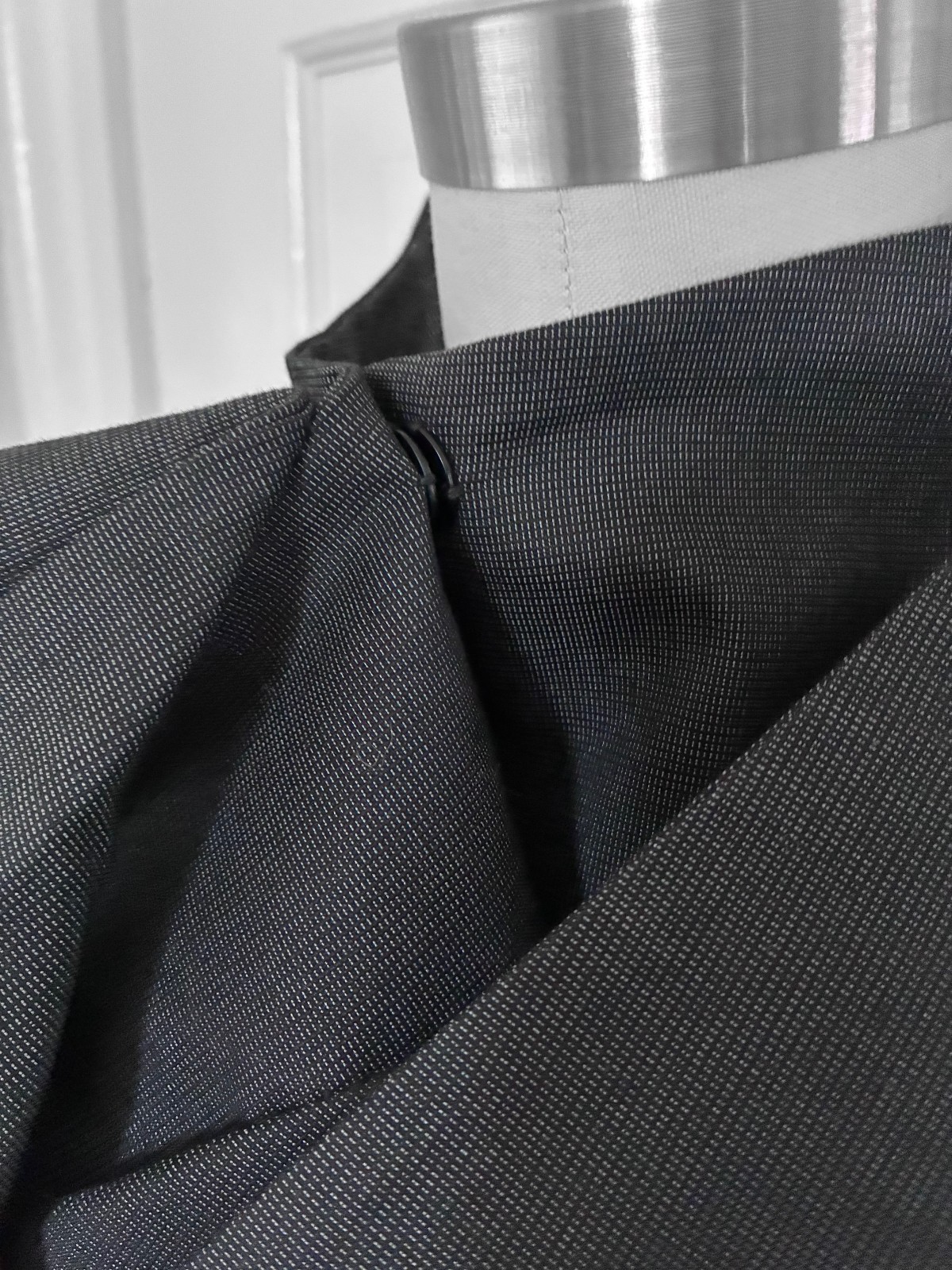 Ann Demeulemeester High Neck Asymmetrical Coat Dark Gray Black Lined Size 38 S M
