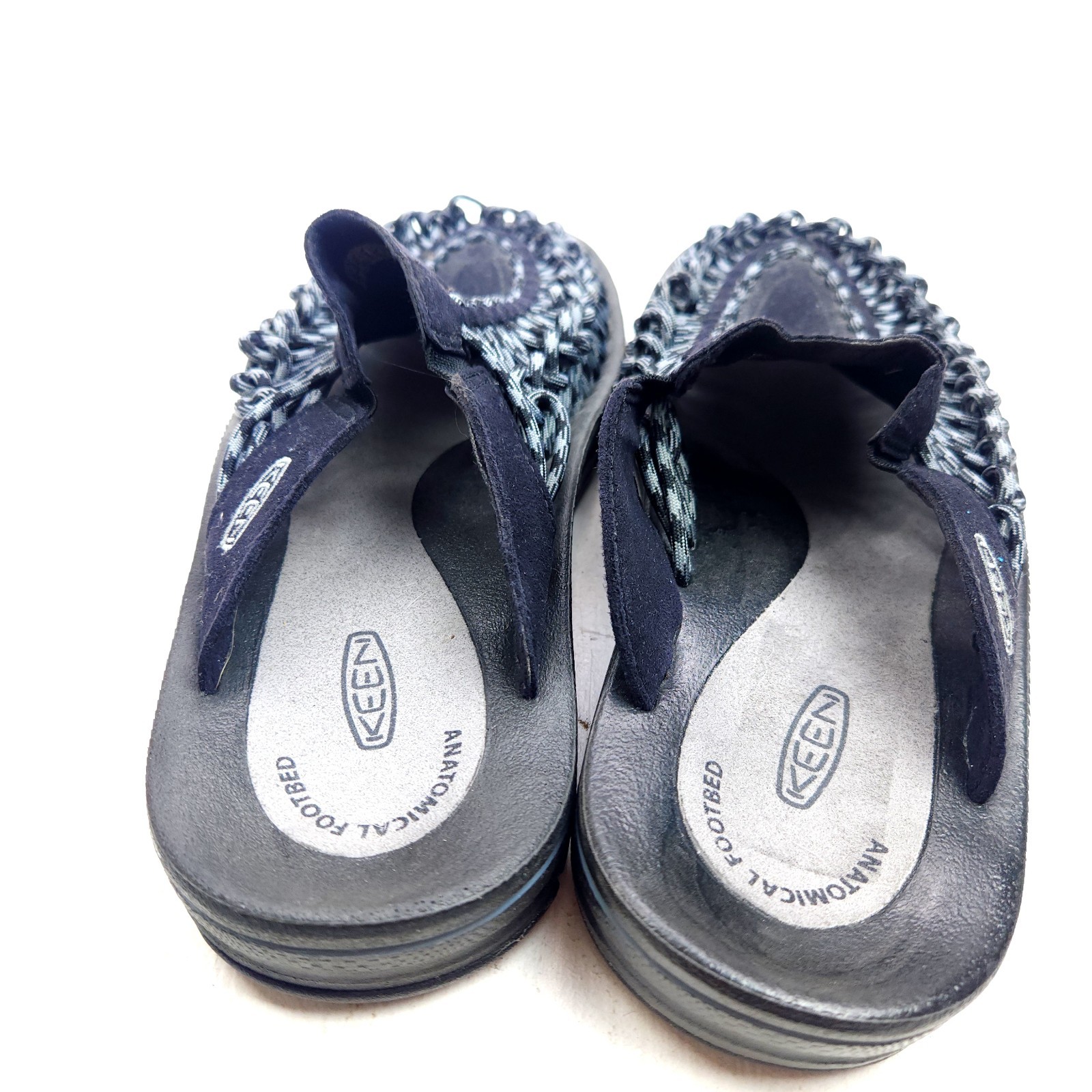 Keen Uneek Slide Slip On Mule Sandals Black Gray Rope Cord Men’s Size 8.5